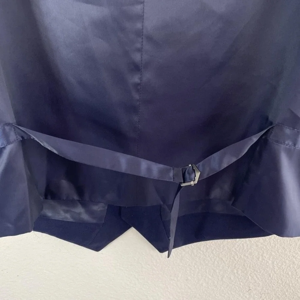Peter‎ Millar Suit Vest Mens 50 Tall Blue Wool Belted Formal Business Waistcoat
